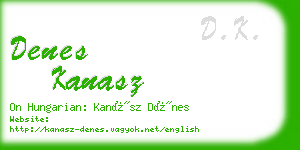 denes kanasz business card